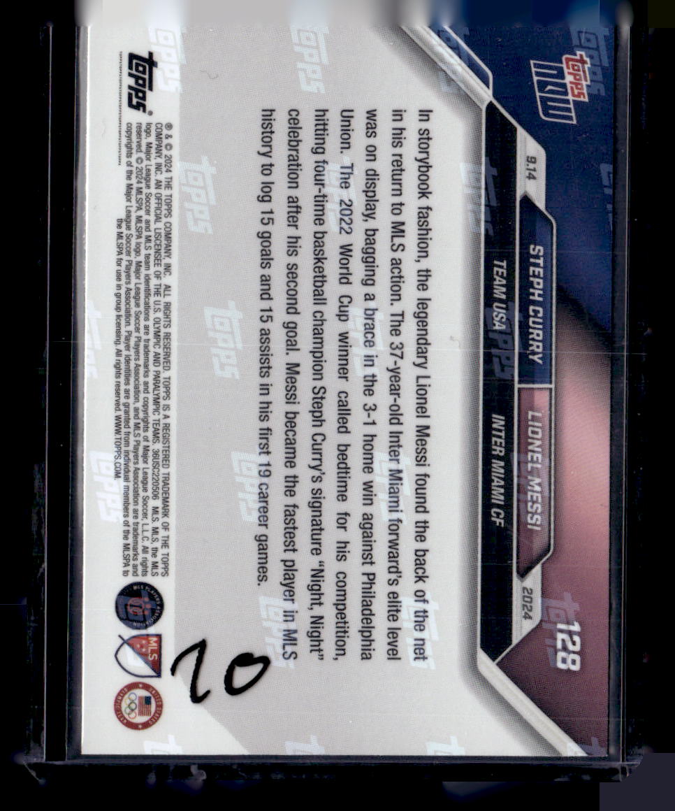 2024 Topps Now MLS #128 Steph Curry / Lionel Messi PR110182