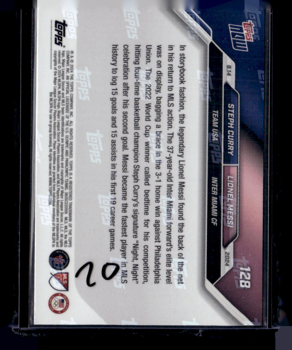 2024 Topps Now MLS #128 Steph Curry / Lionel Messi PR110182