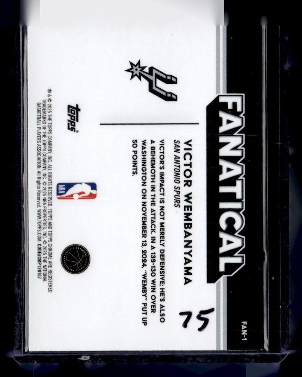 2025-26 Topps Chrome #FAN-1 Victor Wembanyama Fanatical