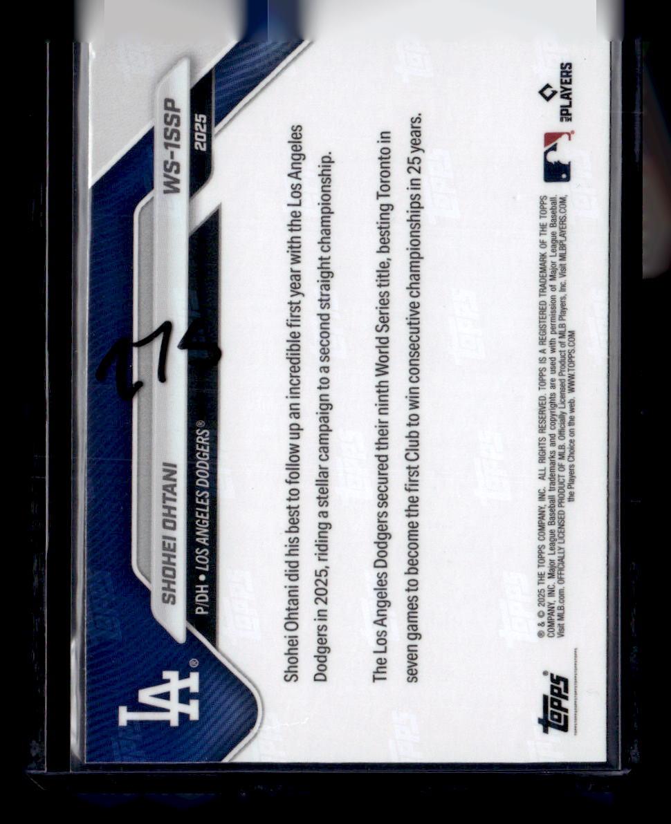 2025 Topps Now World Series Champions Los Angeles Dodgers #WS-1SSP Shohei Ohtani