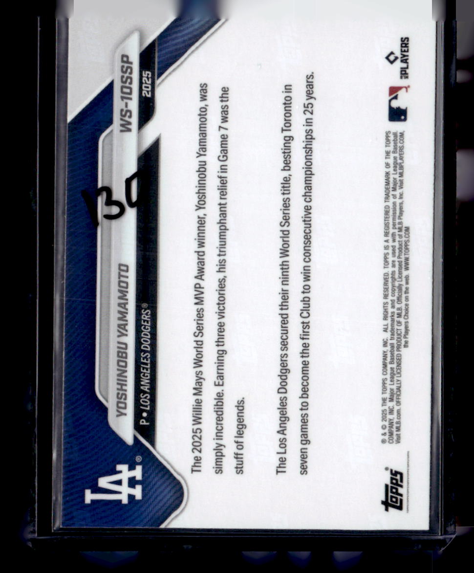 2025 Topps Now World Series Los Angeles Dodgers #WS-10SSP Yoshinobu Yamamoto