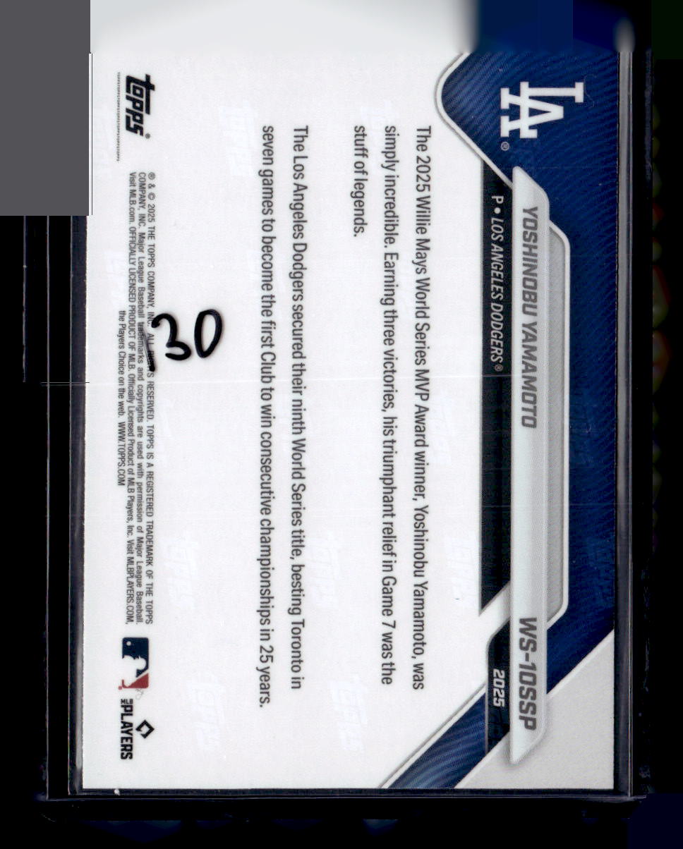 2025 Topps Now World Series Los Angeles Dodgers #WS-10SSP Yoshinobu Yamamoto