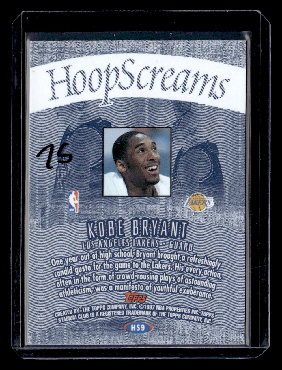 1997-98 Stadium Club #HS9 Kobe Bryant Member's Only Hoop Screams