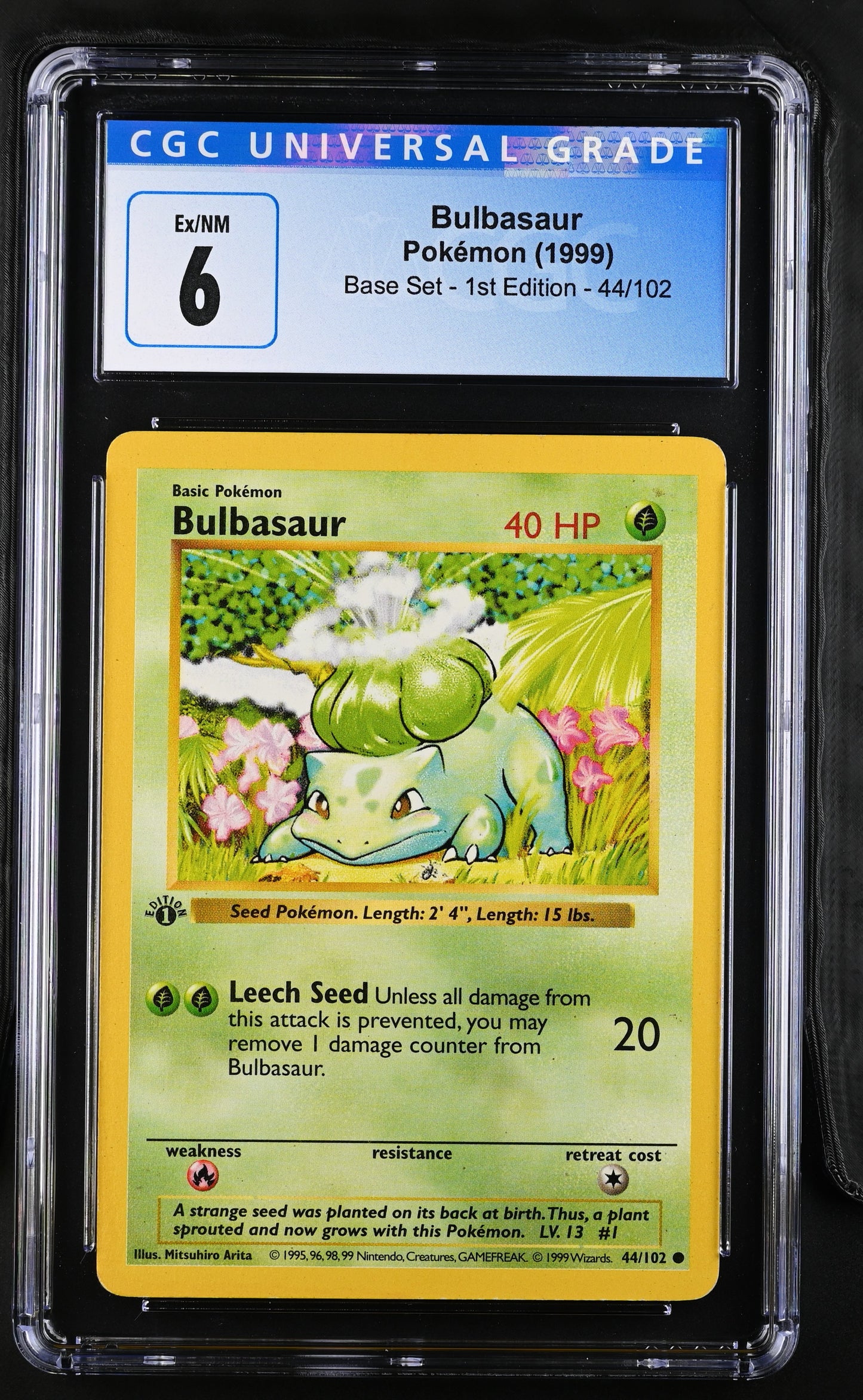 1999 Base Set - 1st Ed. #44/102 Bulbasaur CGC 6