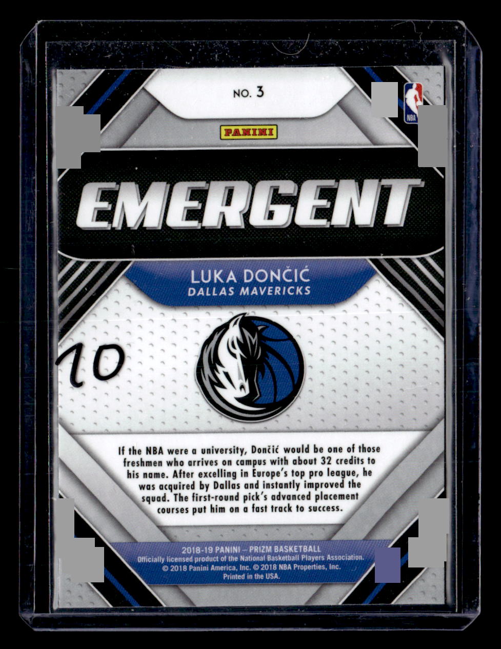 2018-19 Panini Prizm #3 Luka Doncic Emergent