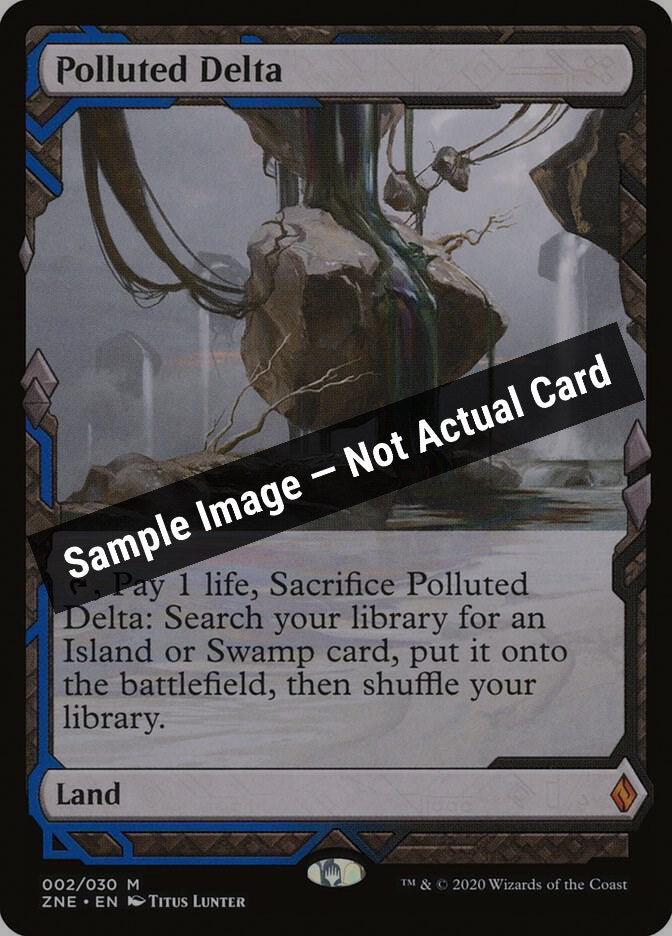 Magic,Zendikar Rising Expeditions,Polluted Delta - 2,Normal,Lightly Played — Sample Image, Not Actual Card
