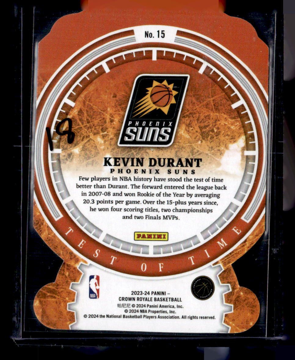 2023-24 Panini Crown Royale #15 Kevin Durant Test of Time Purple #/25