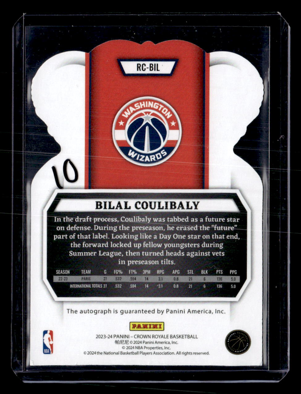 2023-24 Panini Crown Royale #RC-BIL Bilal Coulibaly Rookie Crown Auto Pink #/49
