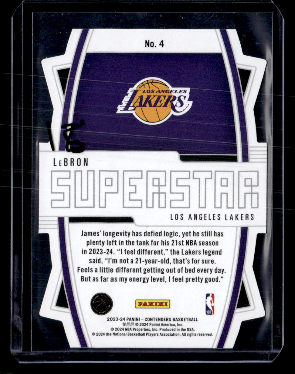 2023-24 Panini Contenders #4 LeBron James Superstar Die-Cuts