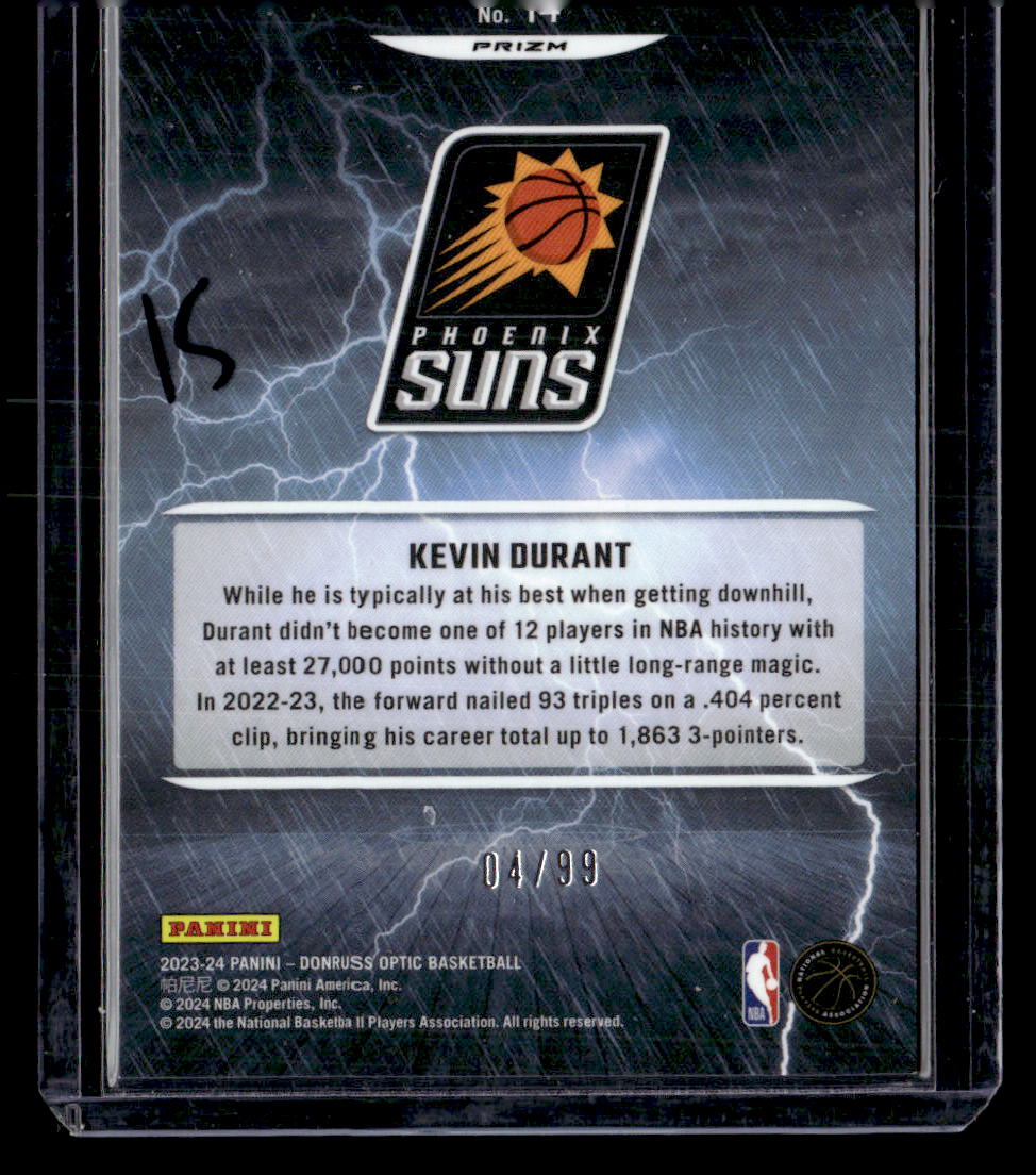 2023-24 Donruss Optic #14 Kevin Durant Raining 3s Red #/99