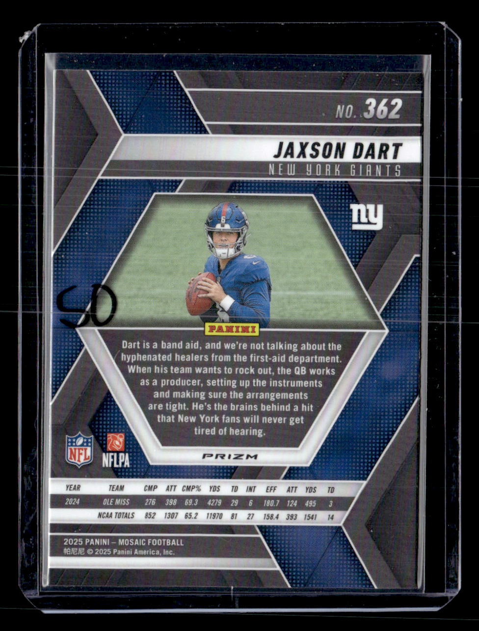2025 Panini Mosaic #362 Jaxson Dart Blue Scope
