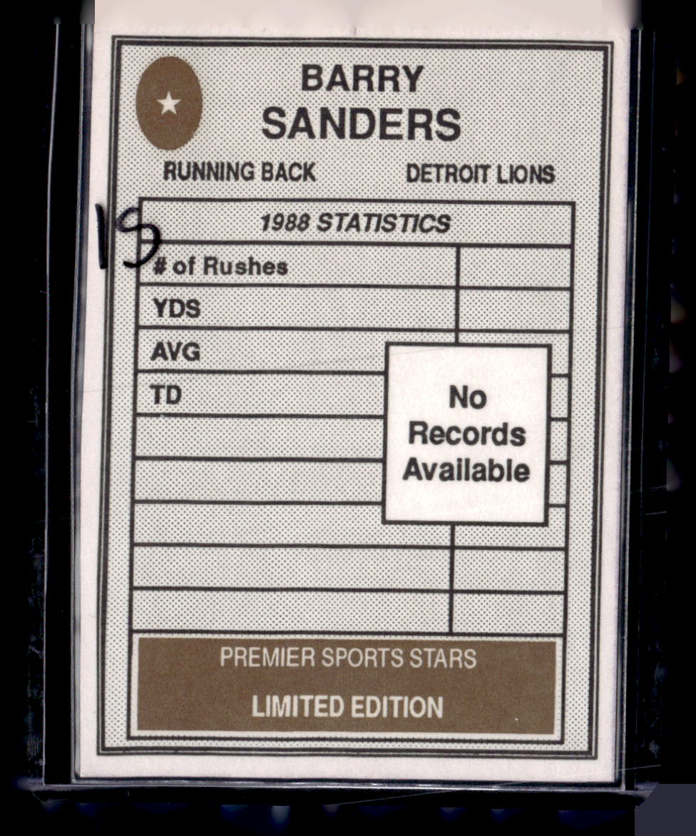 1990 Premier Sports Stars Limited Edition #NNO Barry Sanders Purple Border