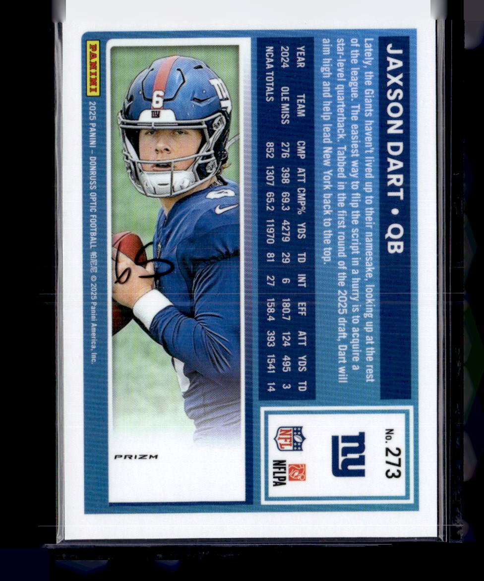 2025 Donruss Optic #273 Jaxson Dart Holo