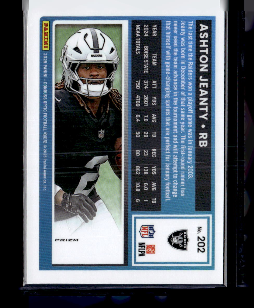 2025 Donruss Optic #202 Ashton Jeanty Holo