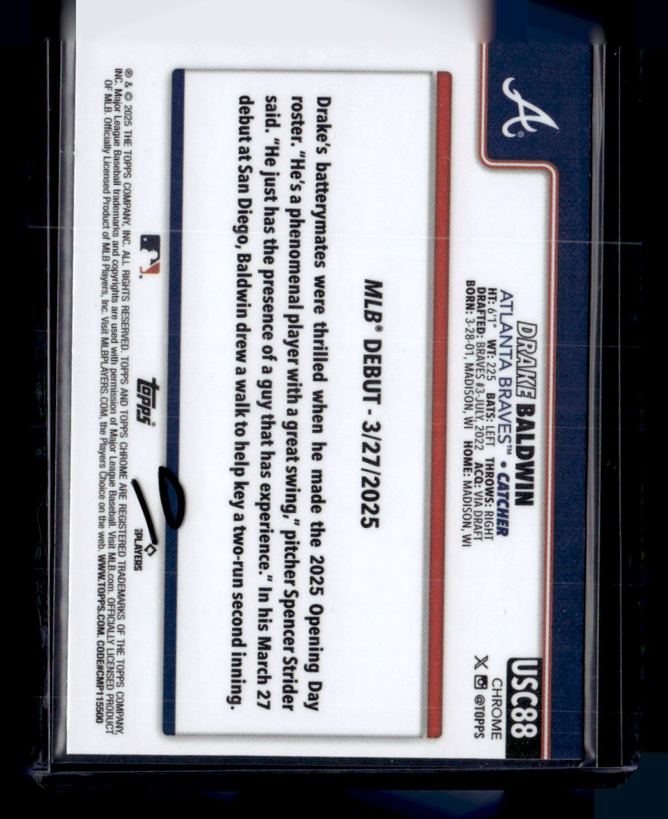 2025 Topps Chrome Update Sapphire Edition #USC88 Drake Baldwin
