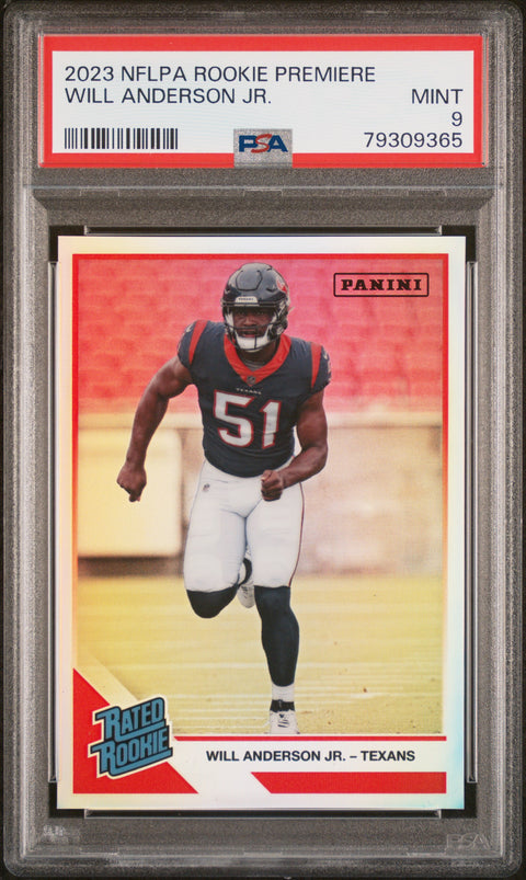 2023 Panini Nflpa Rookie Premiere Rated Rookies Will Anderson Jr. PSA 9