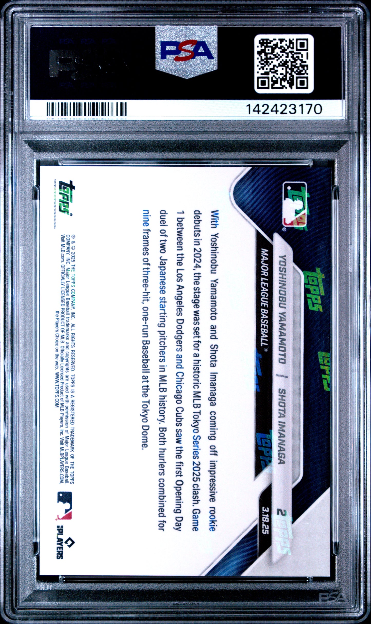2025 Topps Now #2 Yamamoto/Imanaga PSA 10 142423170