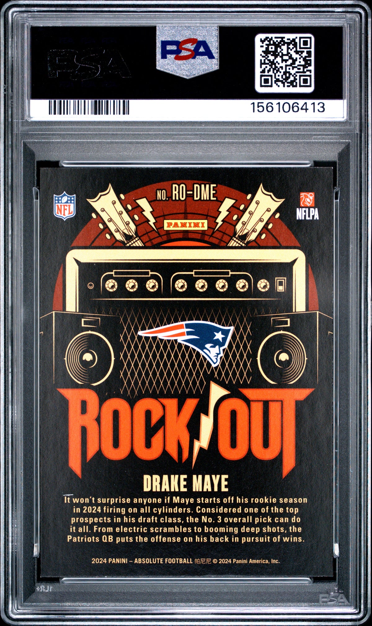 2024 PANINI ABSOLUTE ROCK OUT DRAKE MAYE #RODME PSA 8