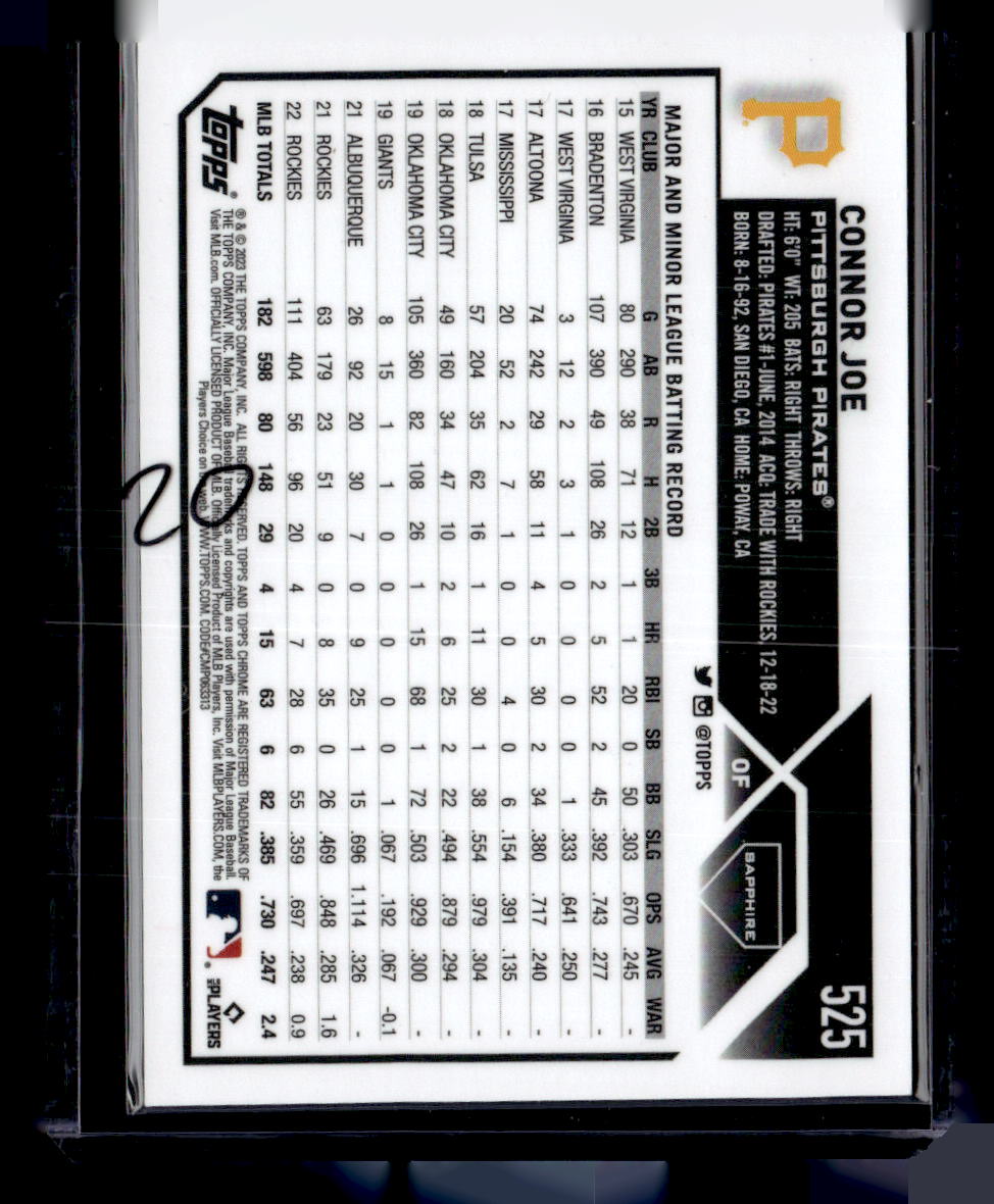 2023 Topps Chrome Sapphire Edition #525 Connor Joe Purple #/10