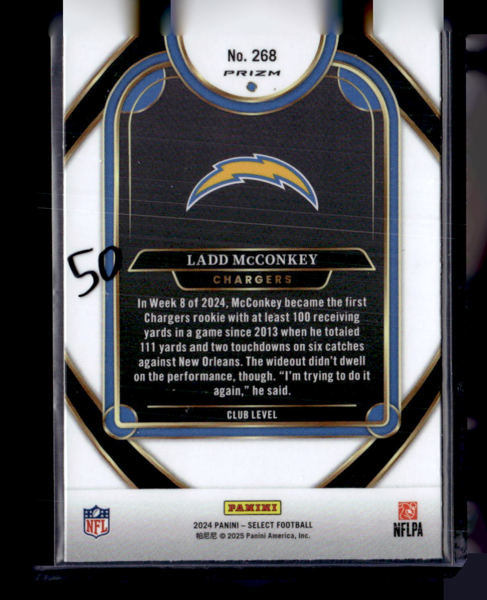 2024 Panini Select #268 Ladd McConkey White Sparkle Prizm