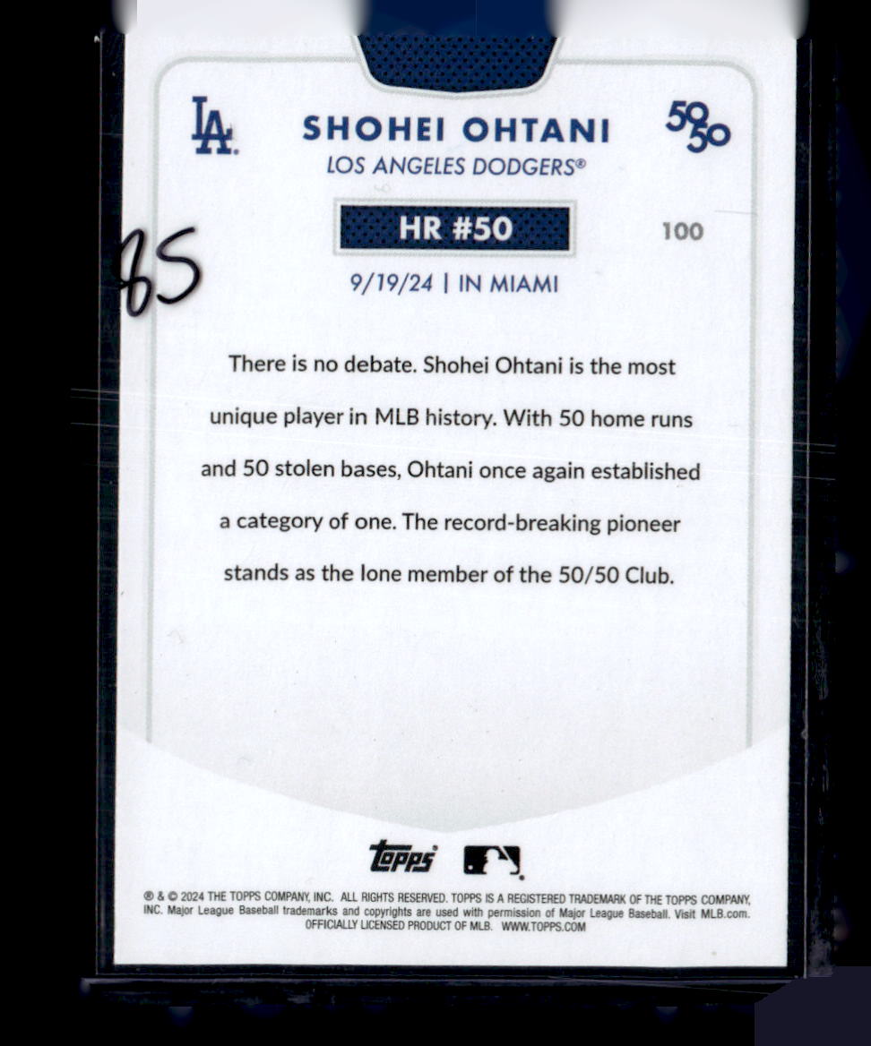2024 Topps 50/50: Shohei Ohtani #100 Shohei Ohtani