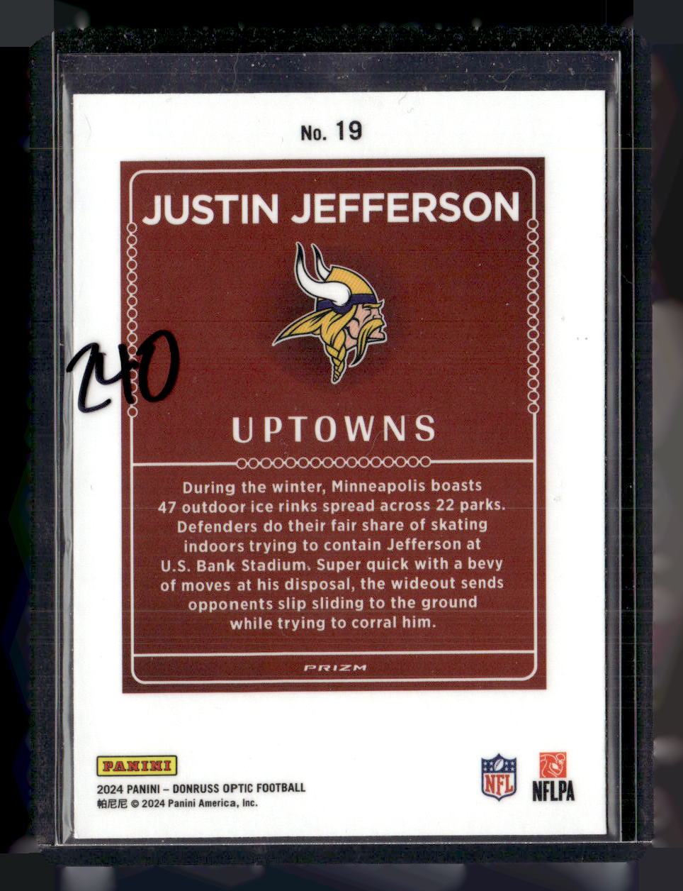 2024 Donruss Optic #19 Justin Jefferson Uptowns
