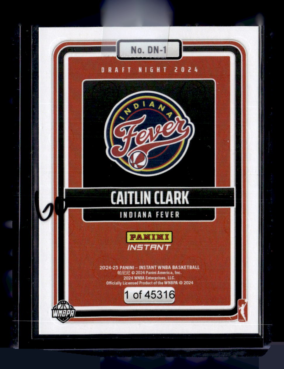 2024 Panini Instant WNBA Draft Night #DN-1 Caitlin Clark