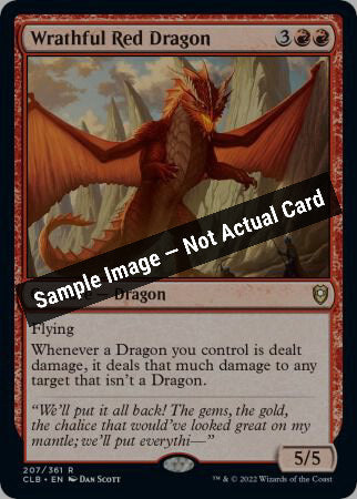 Magic,Commander Legends: Battle for Baldur's Gate,Wrathful Red Dragon - 207,Normal,Near Mint — Sample Image, Not Actual Card