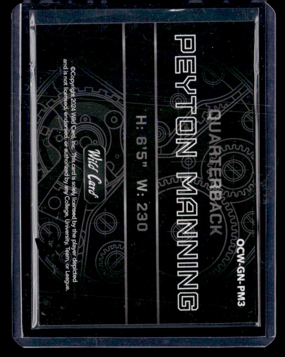 2024 Wild Card QB1 On the Clock Green #A-OCW-GN-PM3 Peyton Manning #/15