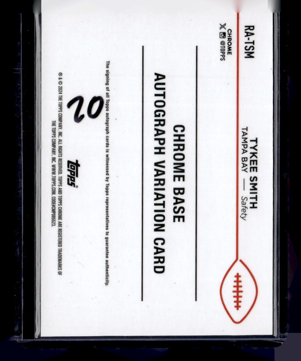 2024 Topps Chrome #RA-TSM Tykee Smith Autographs Yellow Geometric Refractor #/75