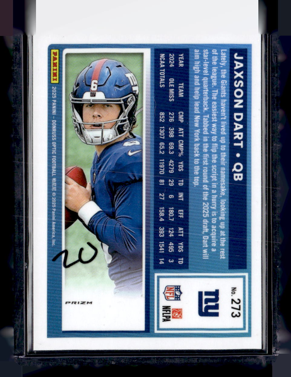 2025 Donruss Optic #273 Jaxson Dart Purple Shock