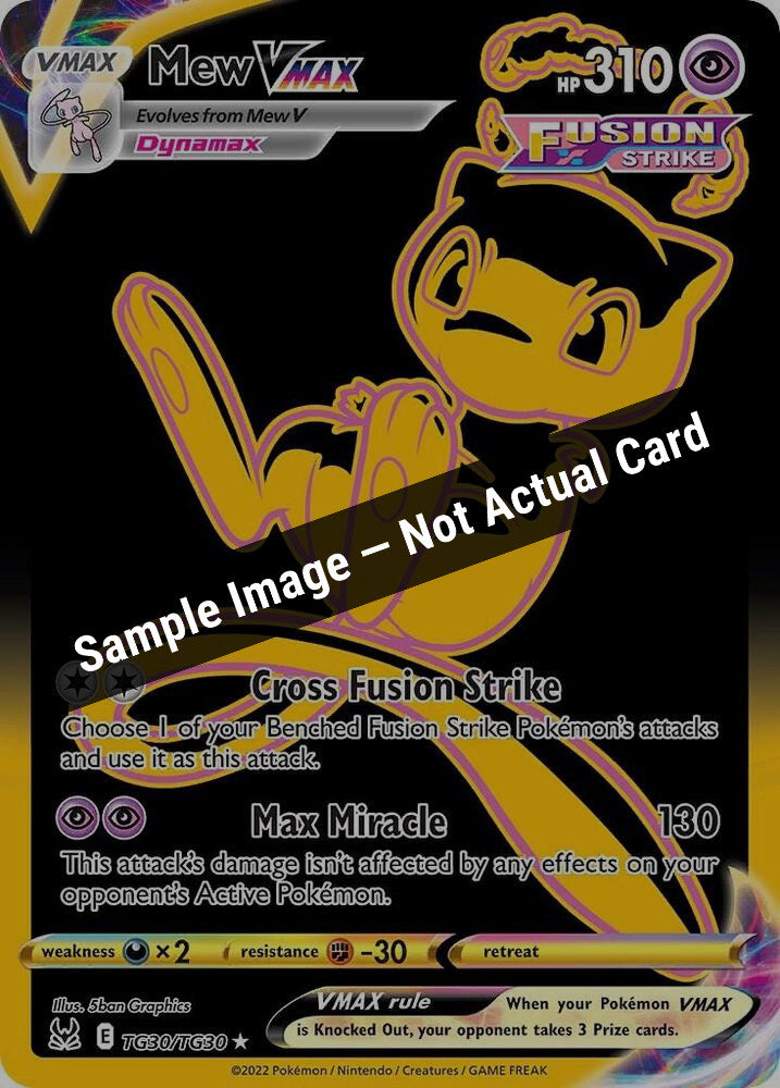 Pokemon,SWSH11: Lost Origin Trainer Gallery,Mew VMAX (Secret) - TG30/TG30,Holofoil,Lightly Played — Sample Image, Not Actual Card