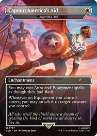 MTG Secret Lair Drop Series Captain America's Aid - Sigarda's Aid (Rainbow Foil)