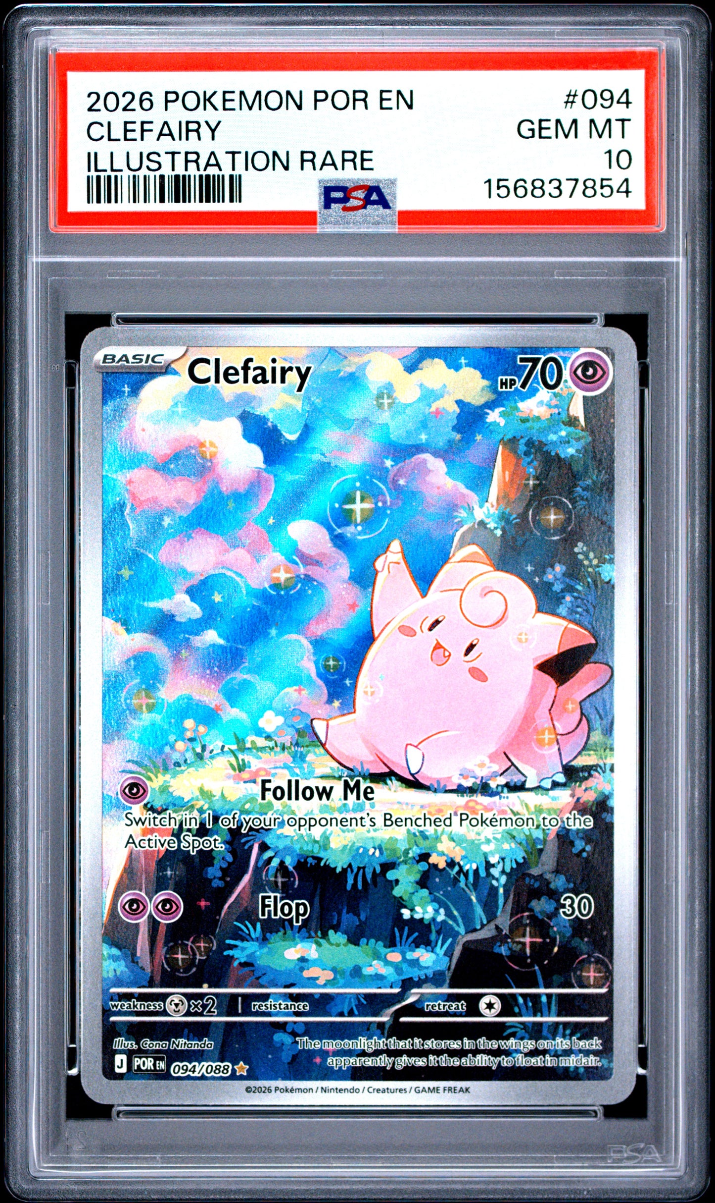 2026 POKEMON POR EN-PERFECT ORDER CLEFAIRY #094 ILLUSTRATION RARE PSA 10