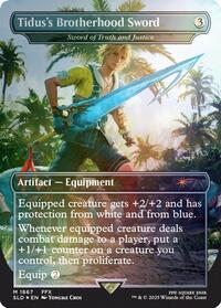 MTG Secret Lair Drop Series Tidus's Brotherhood Sword - Sword of Truth and Justice (Rainbow Foil)