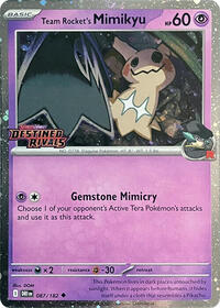 pokemon Miscellaneous Cards & Products Team Rocket's Mimikyu (Prerelease)