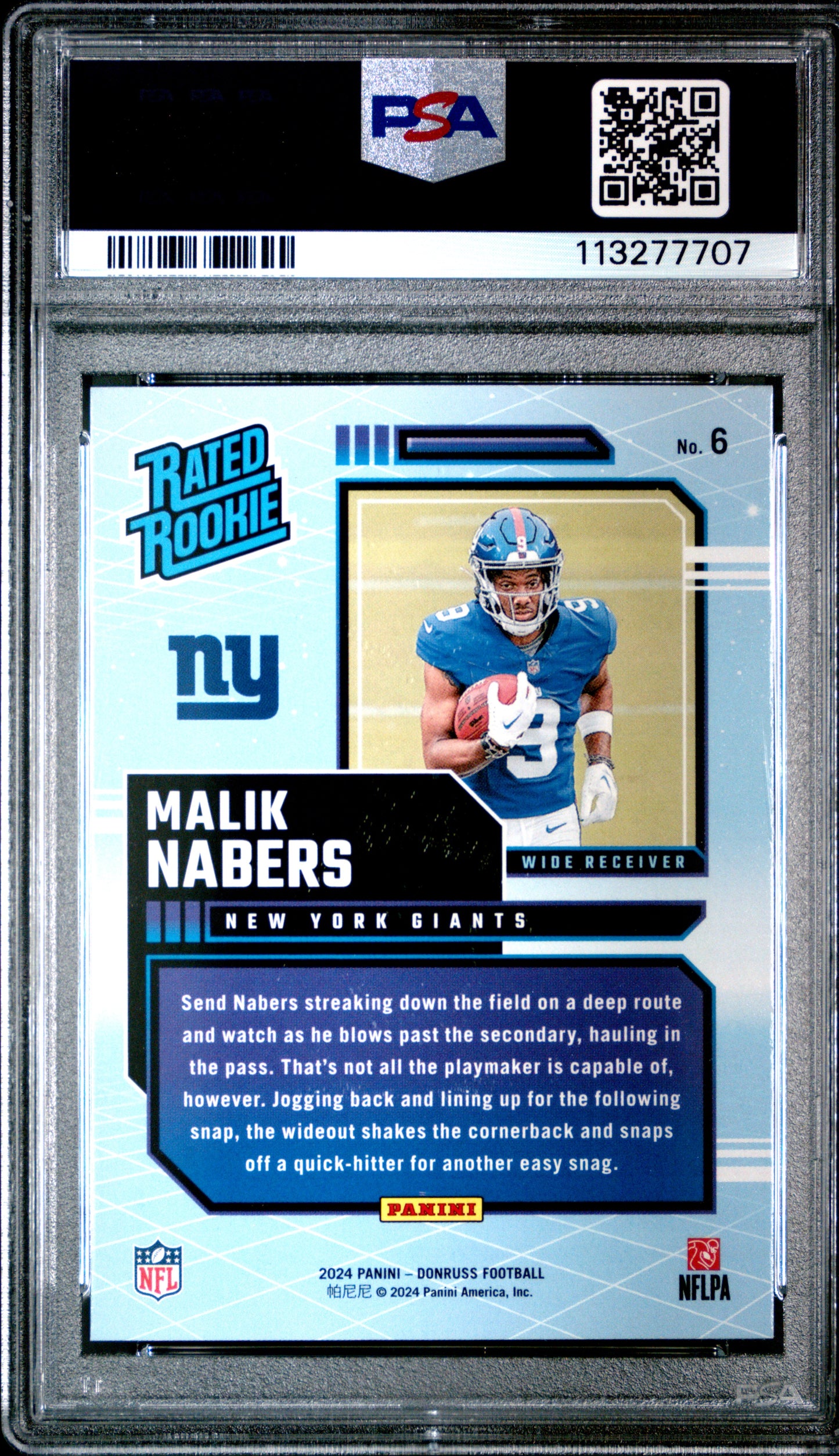 2024 Panini Donruss Rated Rookies Retro #6 Malik Nabers PSA 10 113277707