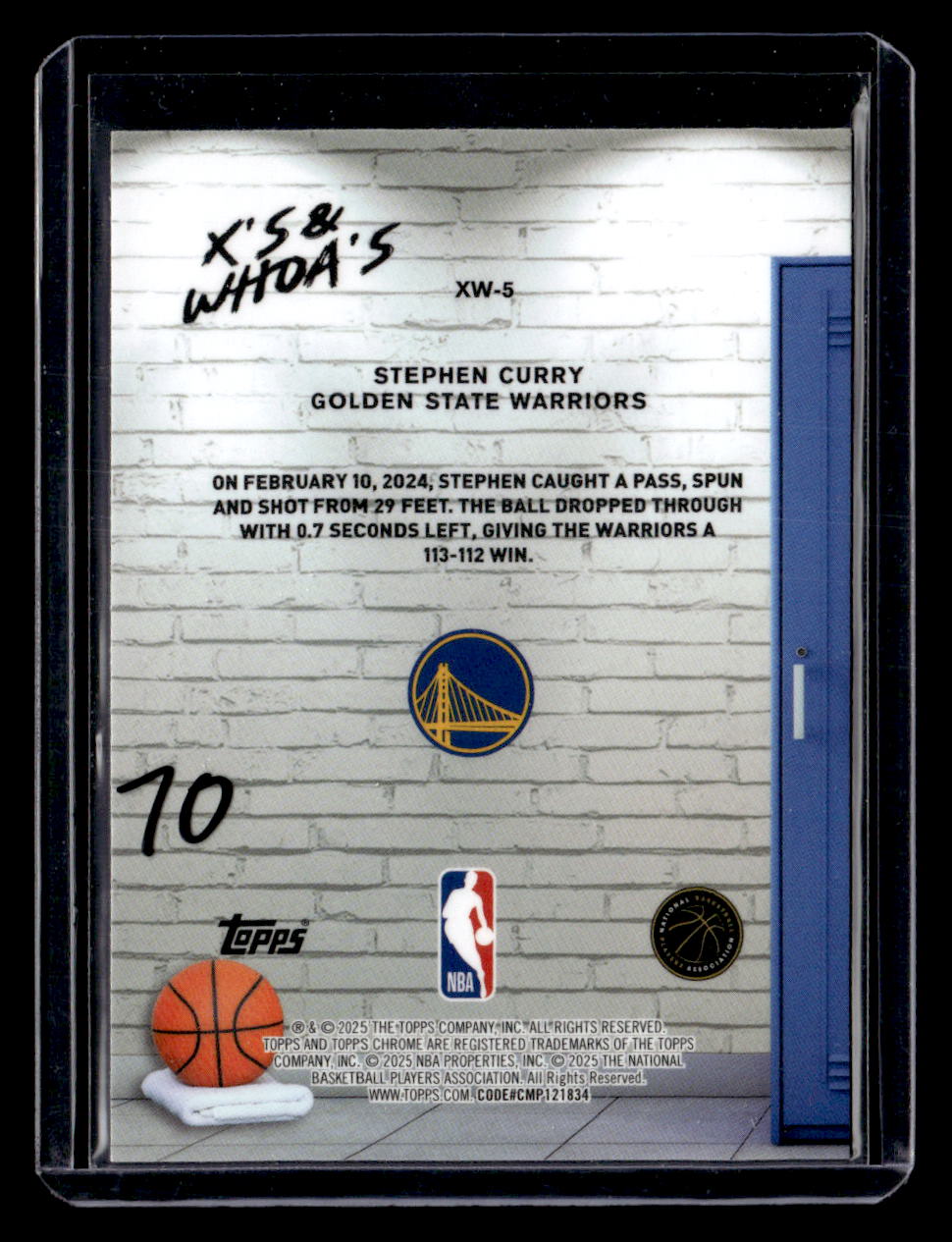 2025-26 Topps Chrome #XW-5 Stephen Curry X's and Whoa's Purple Refractor #/75
