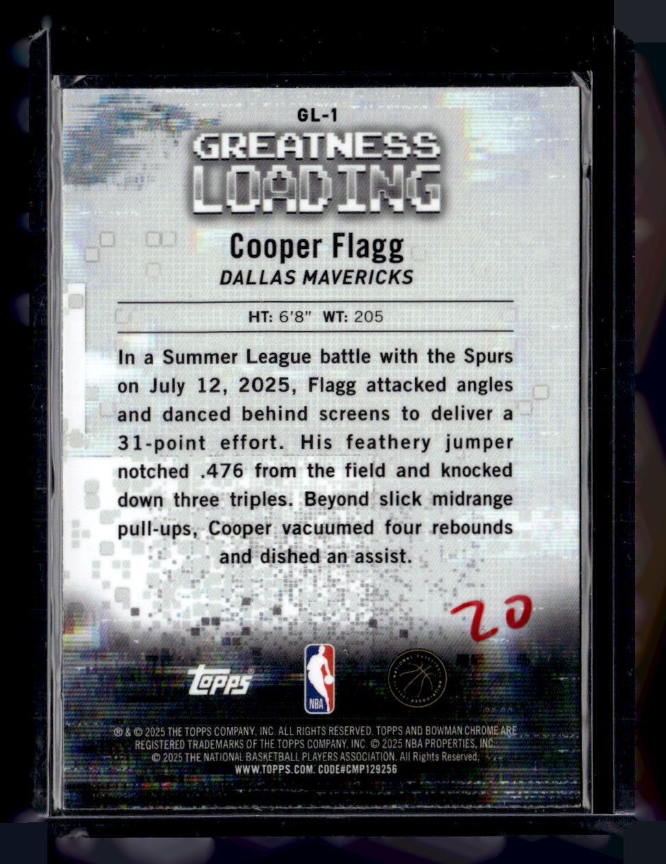 2025-26 Bowman #GL-1 Cooper Flagg Greatness Loading