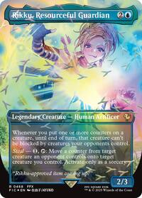 MTG Commander: FINAL FANTASY Rikku, Resourceful Guardian (Borderless) (Chocobo Track Foil)