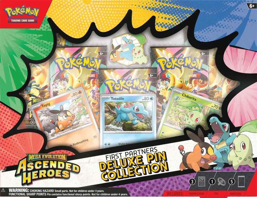 Pokemon Mega Evolution: Ascended Heroes First Partners Deluxe Pin Collection