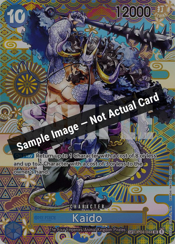 One Piece Card Game,Awakening of the New Era,Kaido (044) (SP) - OP04-044,Foil,Near Mint — Sample Image, Not Actual Card