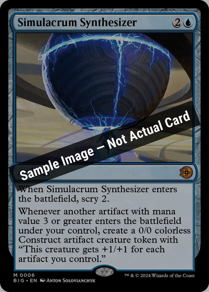 Magic,Outlaws of Thunder Junction: The Big Score,Simulacrum Synthesizer - 6,Normal,Near Mint — Sample Image, Not Actual Card