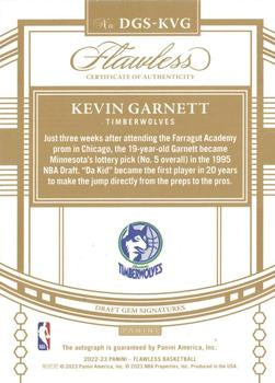 2022-23 Panini Flawless #DGS-KVG Kevin Garnett Draft Gem Signatures #/25