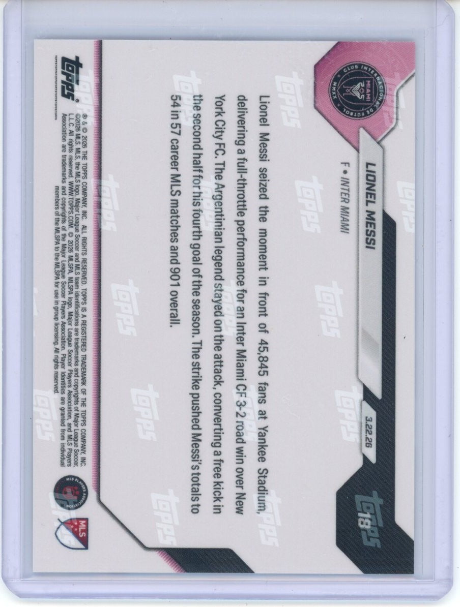 2026 Topps Now MLS #18 Lionel Messi — back