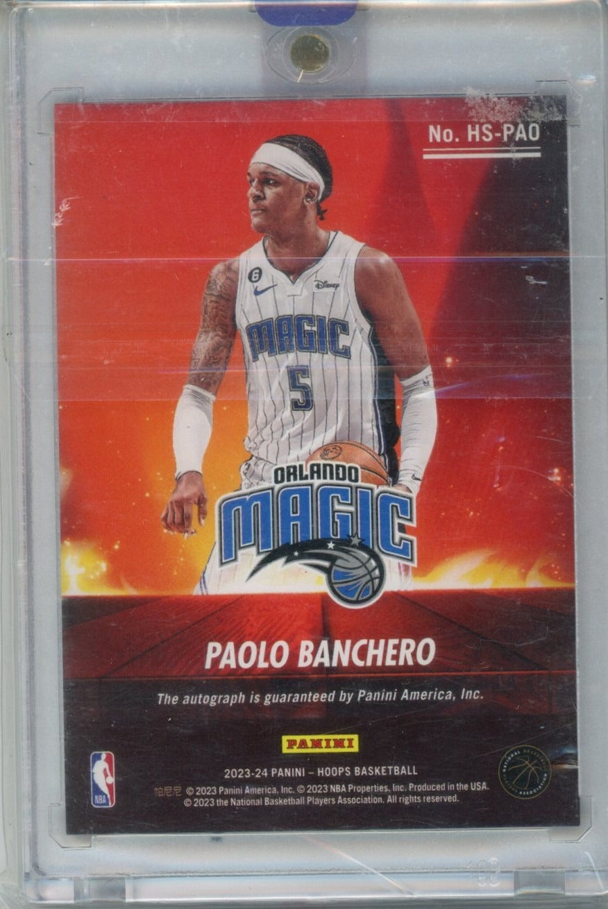 2023-24 Panini Hoops #HS-PAO Paolo Banchero Hot Signatures — back