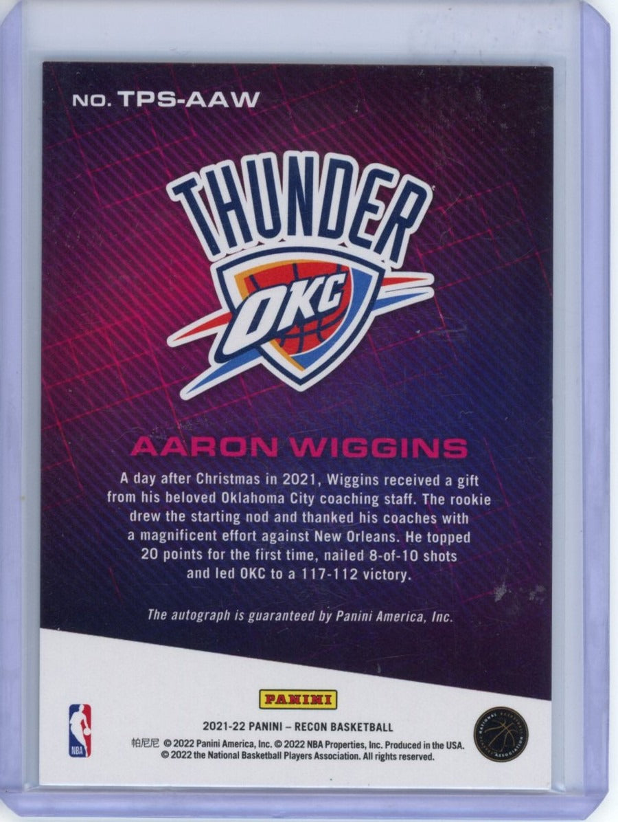 2021-22 Panini Recon #TPS-AAW Aaron Wiggins /49 — back