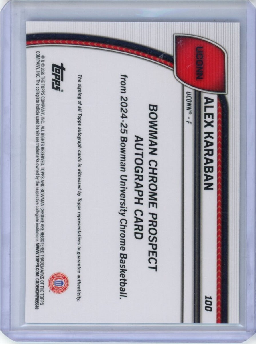 2024-25 Bowman University Chrome #100 Alex Karaban — back