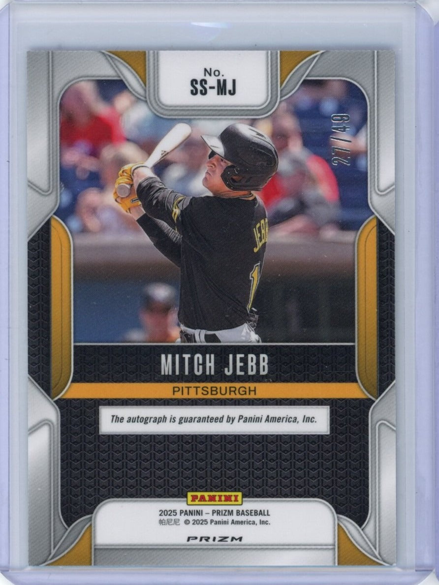 2025 Panini Prizm Mitch Jebb Auto /49 — back