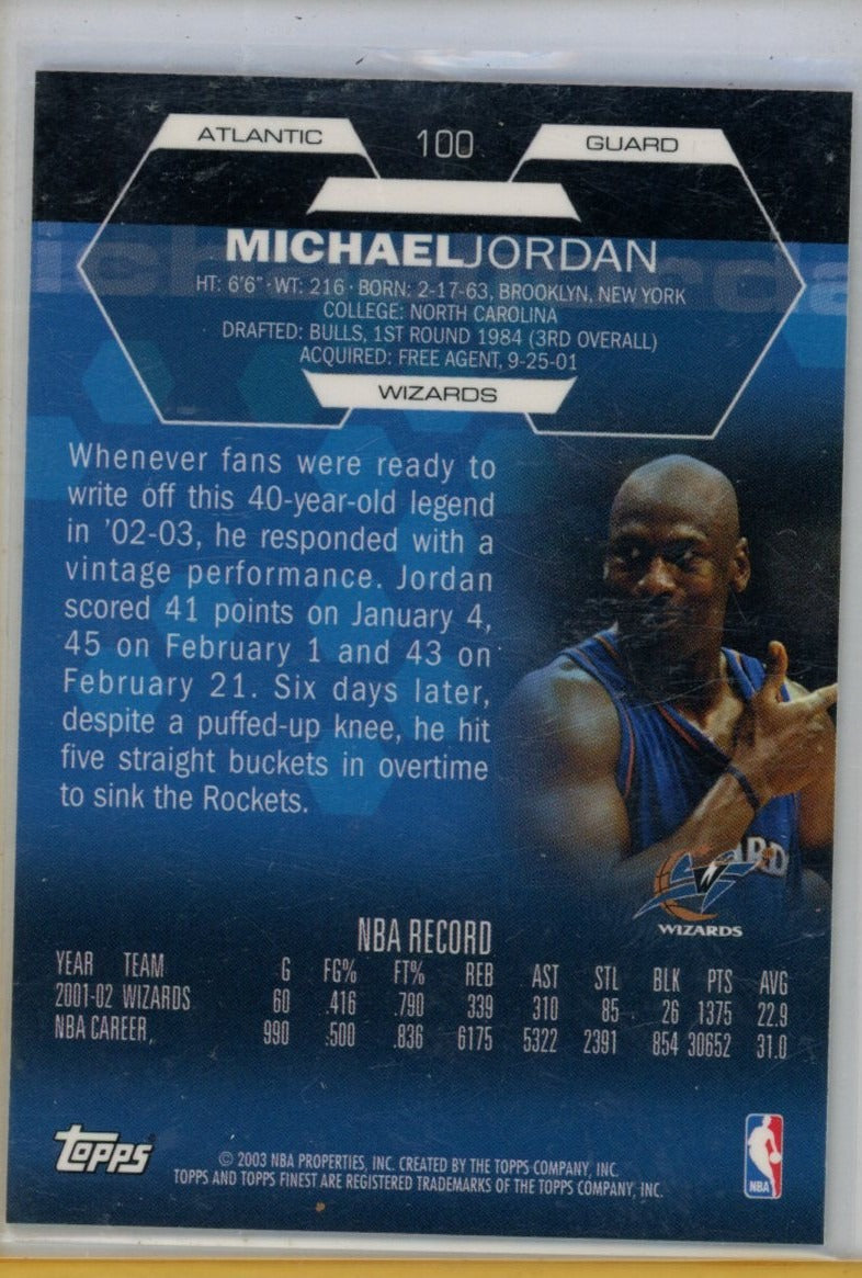 2002-03 Finest #100 Michael Jordan — back